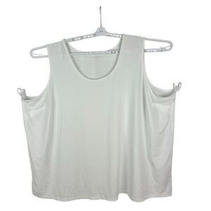 Catherines Size 4X Womens White Tank Top 95% Polyester 5% Spandex